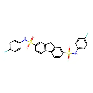 2-N,7-N-bis(4-fluorophenyl)-9H-fluorene-2,7-disulfonamide structure