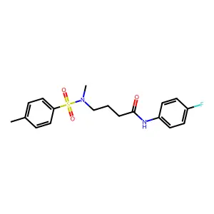 N-(4-fluorophenyl)-4-{methyl[(4-methylphenyl)sulfonyl]amino}butanamide structure