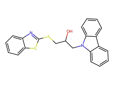 1-(1,3-Benzothiazol-2-ylsulfanyl)-3-carbazol-9-ylpropan-2-ol structure
