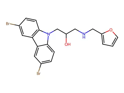 1-(3,6-Dibromo-carbazol-9-yl)-3-[(furan-2-ylmethyl)-amino]-propan-2-ol structure