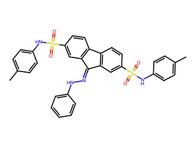 9-(2-phenylhydrazono)-N2,N7-di-p-tolyl-9H-fluorene-2,7-disulfonamide structure