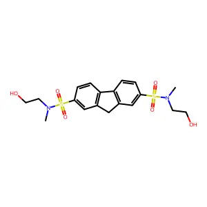N2,N7-bis(2-hydroxyethyl)-N2,N7-dimethyl-9H-fluorene-2,7-disulfonamide structure