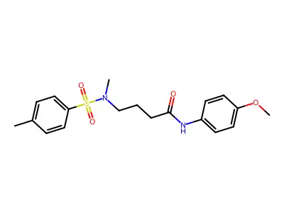 N-(4-methoxyphenyl)-4-[methyl-(4-methylphenyl)sulfonylamino]butanamide structure