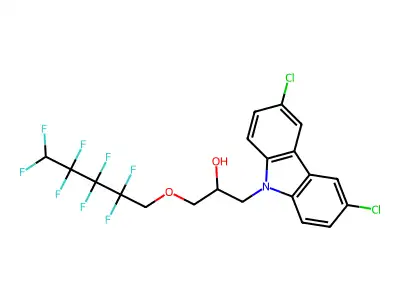 1-(3,6-Dichloro-carbazol-9-yl)-3-(2,2,3,3,4,4,5,5-octafluoro-pentyloxy)-propan-2-ol structure