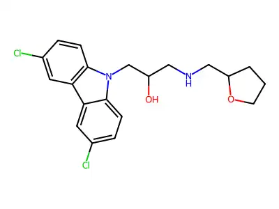 1-(3,6-Dichlorocarbazol-9-yl)-3-[(oxolan-2-ylmethyl)amino]propan-2-ol structure