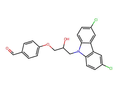 4-[3-(3,6-dichloro-9H-carbazol-9-yl)-2-hydroxypropoxy]benzaldehyde structure
