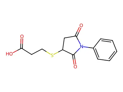 3-(2,5-Dioxo-1-phenylazolidin-3-ylthio)propanoic acid structure