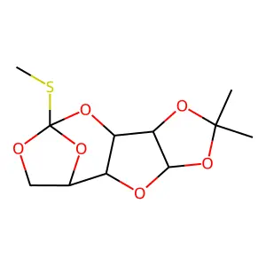 6,6-Dimethyl-11-(methylsulfanyl)-3,5,7,10,12,14-hexaoxatetracyclo[9.2.1.0~2,9~.0~4,8~]tetradecane structure
