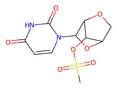 [3-(2,4-dioxopyrimidin-1-yl)-2,5-dioxabicyclo[2.2.1]heptan-7-yl] methanesulfonate structure