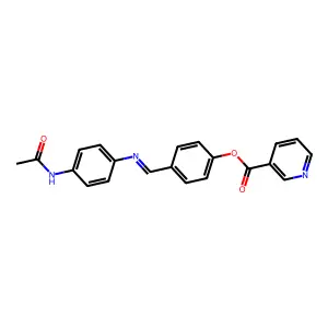 (E)-4-(((4-acetamidophenyl)imino)methyl)phenyl nicotinate structure