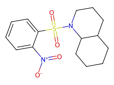 1-(2-nitrophenyl)sulfonyl-3,4,4a,5,6,7,8,8a-octahydro-2H-quinoline structure