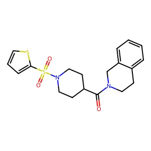3,4-dihydro-1H-isoquinolin-2-yl-[1-(2-thienylsulfonyl)-4-piperidyl]methanone structure