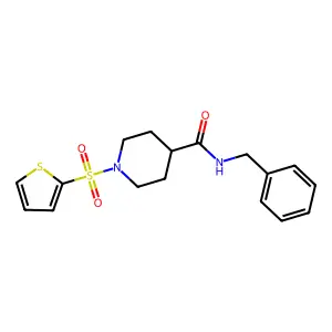 N-benzyl-1-(thiophene-2-sulfonyl)piperidine-4-carboxamide structure