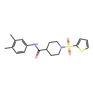 N-(3,4-dimethylphenyl)-1-(thiophen-2-ylsulfonyl)piperidine-4-carboxamide structure