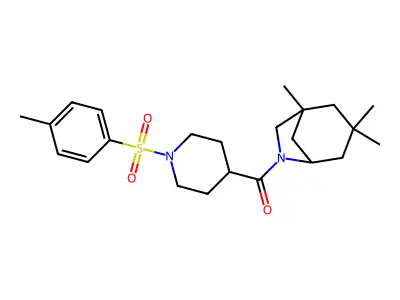 (1-Tosylpiperidin-4-yl)(1,3,3-trimethyl-6-azabicyclo[3.2.1]octan-6-yl)methanone structure