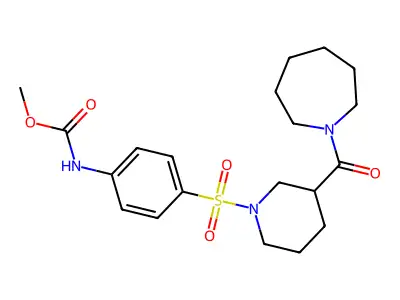 Methyl 4-{[3-(azepan-1-ylcarbonyl)piperidin-1-yl]sulfonyl}phenylcarbamate structure