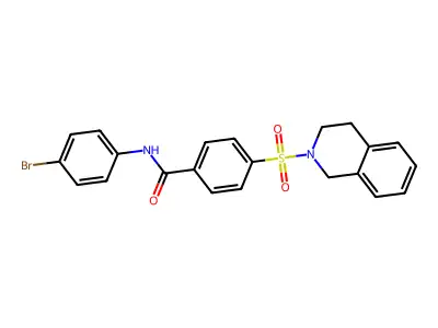 N-(4-bromophenyl)-4-(3,4-dihydro-1H-isoquinolin-2-ylsulfonyl)benzamide structure