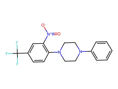 1-[2-Nitro-4-(trifluoromethyl)phenyl]-4-phenylpiperazine structure