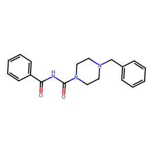 N-benzoyl-4-benzylpiperazine-1-carboxamide structure