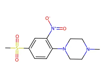 1-Methyl-4-(4-methylsulfonyl-2-nitrophenyl)piperazine structure