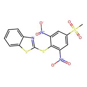 2-((4-(Methylsulfonyl)-2,6-dinitrophenyl)thio)benzo[d]thiazole structure