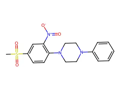 1-(4-(Methylsulfonyl)-2-nitrophenyl)-4-phenylpiperazine structure