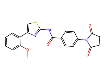 4-(2,5-dioxopyrrolidin-1-yl)-N-[4-(2-methoxyphenyl)-1,3-thiazol-2-yl]benzamide structure