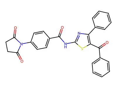 N-(5-benzoyl-4-phenylthiazol-2-yl)-4-(2,5-dioxopyrrolidin-1-yl)benzamide structure