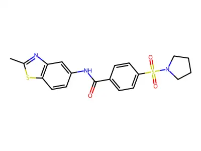 N-(2-methylbenzo[d]thiazol-5-yl)-4-(pyrrolidin-1-ylsulfonyl)benzamide structure