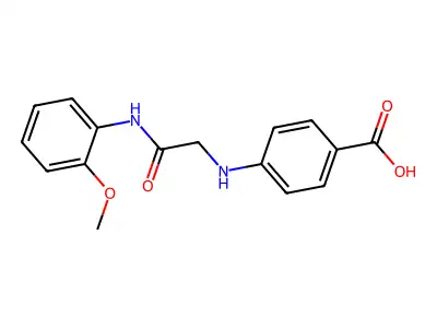 4-({[(2-Methoxyphenyl)carbamoyl]methyl}amino)benzoic acid structure
