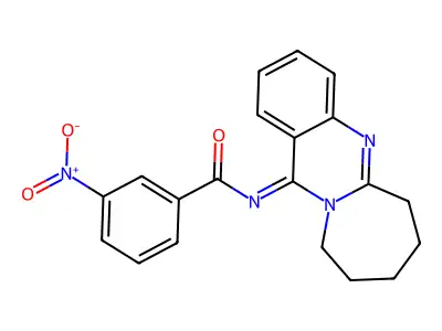 3-Nitro-N-(7,8,9,10-tetrahydroazepino[2,1-b]quinazolin-12(6H)-ylidene)benzamide structure
