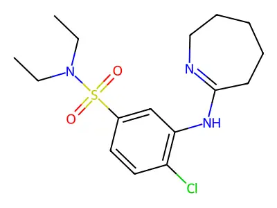 4-chloro-N,N-diethyl-3-(3,4,5,6-tetrahydro-2H-azepin-7-ylamino)benzenesulfonamide structure