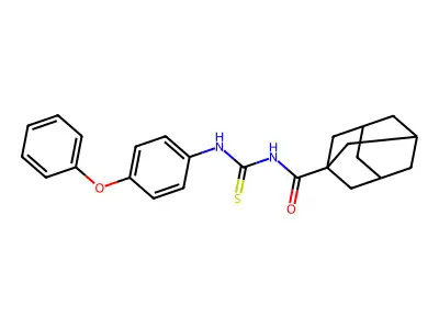 N-(1-adamantylcarbonyl)-N'-(4-phenoxyphenyl)thiourea structure