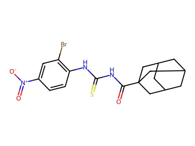 N-[(2-bromo-4-nitrophenyl)carbamothioyl]adamantane-1-carboxamide structure