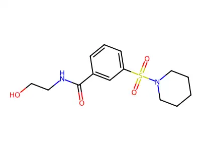 N-(2-hydroxyethyl)-3-(piperidine-1-sulfonyl)benzamide structure