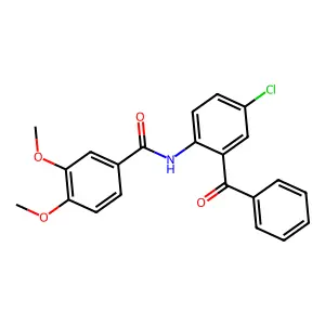 N-(2-benzoyl-4-chlorophenyl)-3,4-dimethoxybenzamide structure
