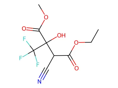 4-Ethyl 1-methyl 3-cyano-2-hydroxy-2-(trifluoromethyl)butanedioate structure