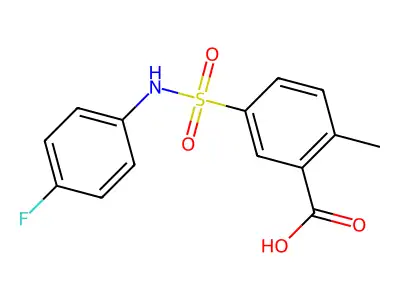 5-[(4-Fluorophenyl)sulfamoyl]-2-methylbenzoic acid structure