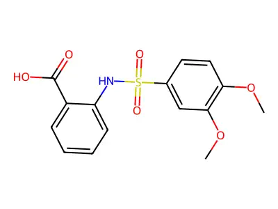 2-(3,4-Dimethoxybenzenesulfonamido)benzoic acid structure