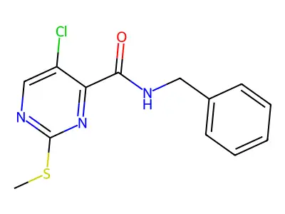 N-benzyl-5-chloro-2-(methylsulfanyl)pyrimidine-4-carboxamide structure