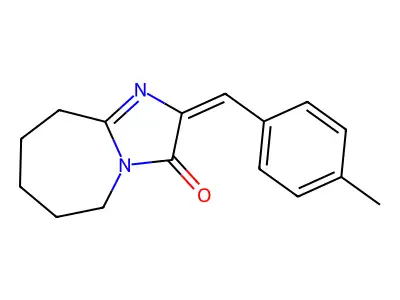 (E)-2-(4-methylbenzylidene)-6,7,8,9-tetrahydro-2H-imidazo[1,2-a]azepin-3(5H)-one structure