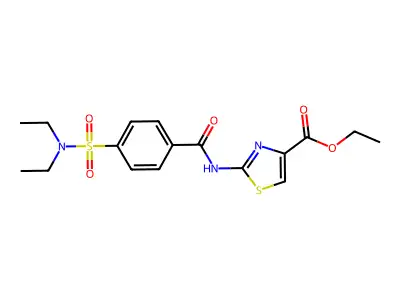 Ethyl 2-[4-(diethylsulfamoyl)benzamido]-1,3-thiazole-4-carboxylate structure