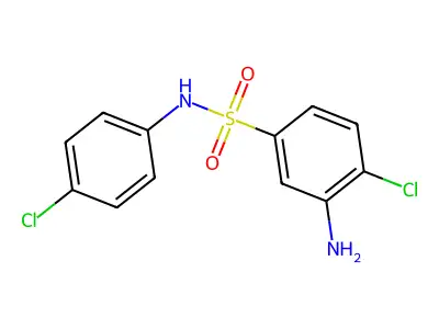 3-amino-4-chloro-N-(4-chlorophenyl)benzene-1-sulfonamide structure