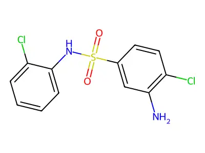 3-amino-4-chloro-N-(2-chlorophenyl)benzene-1-sulfonamide structure