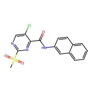5-chloro-2-(methylsulfonyl)-N-2-naphthyl-4-pyrimidinecarboxamide structure