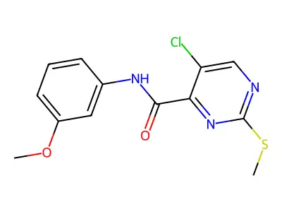 5-chloro-N-(3-methoxyphenyl)-2-methylsulfanylpyrimidine-4-carboxamide structure