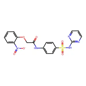 2-(2-nitrophenoxy)-N-[4-(pyrimidin-2-ylsulfamoyl)phenyl]acetamide structure