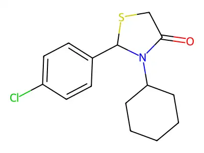 4-Thiazolidinone, 2-(4-chlorophenyl)-3-cyclohexyl- structure