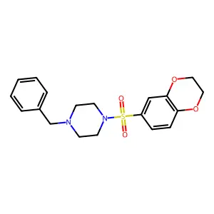 1-Benzyl-4-(2,3-dihydro-1,4-benzodioxin-6-ylsulfonyl)piperazine structure