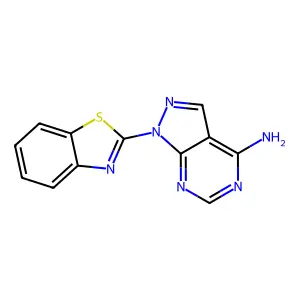 1-benzothiazol-2-yl-1H-pyrazolo[3,4-d]pyrimidin-4-ylamine structure